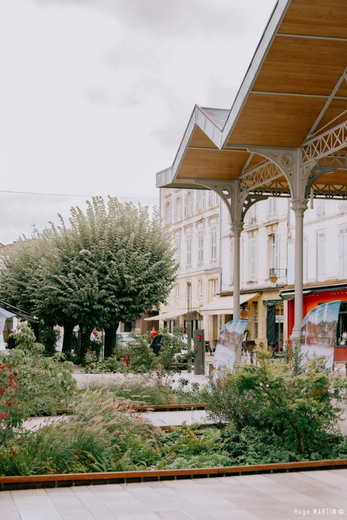 Projet de la halle de Bergerac avec la création de massifs et de terrasses au coeur du centre ville